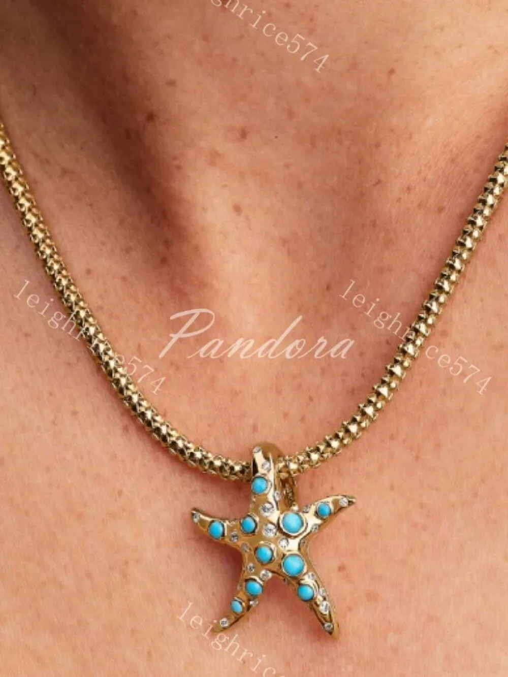 Pandora Sparkling Blue Starfish Dangle Charm